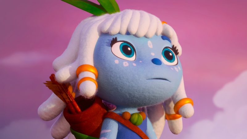 La arquera y la hoja azul ​​